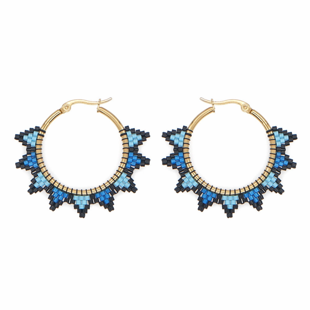 Wholesale Jewelry Ethnic Eyes Rice Beads Earrings