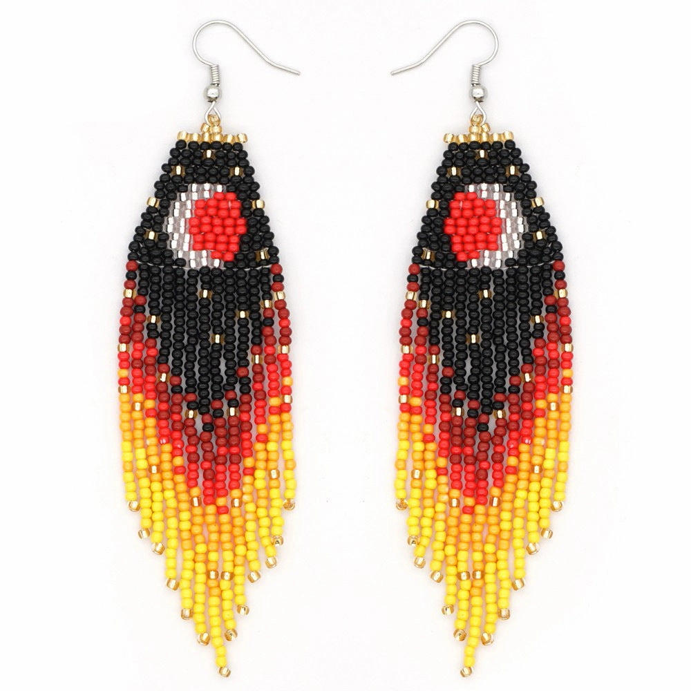 Wholesale Jewelry Ethnic Eyes Rice Beads Earrings