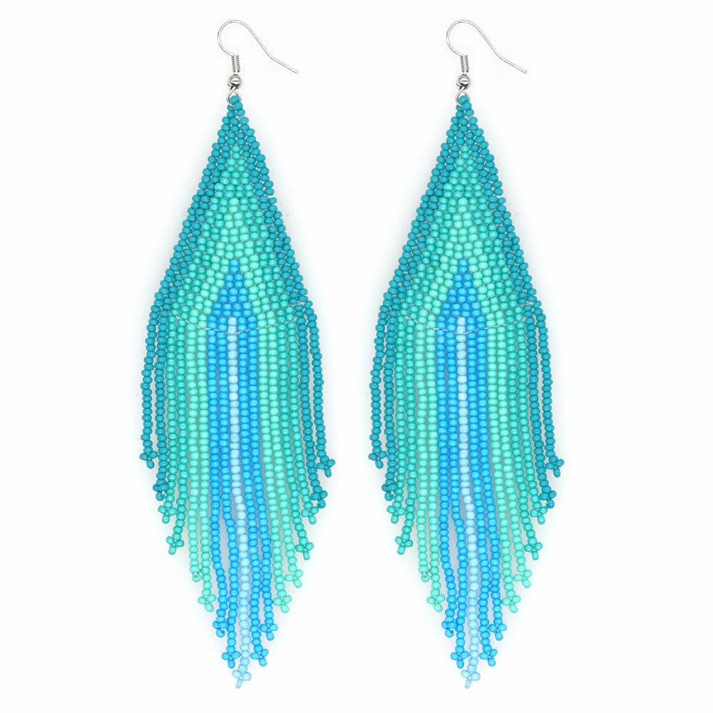 Wholesale Jewelry Ethnic Eyes Rice Beads Earrings
