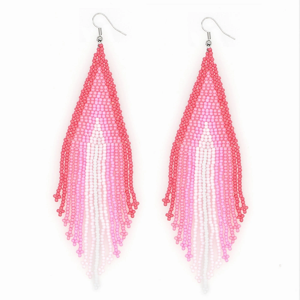 Wholesale Jewelry Ethnic Eyes Rice Beads Earrings