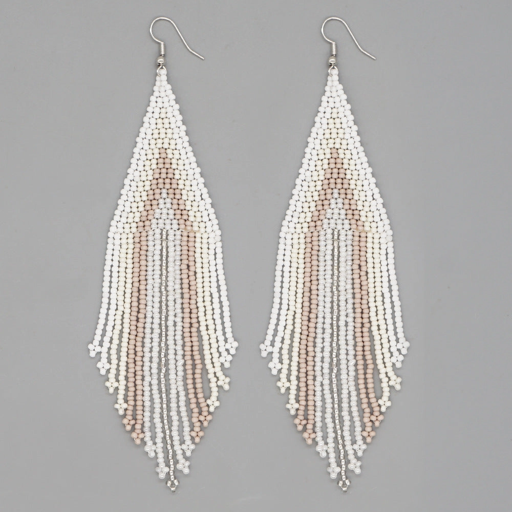 Wholesale Jewelry Ethnic Eyes Rice Beads Earrings