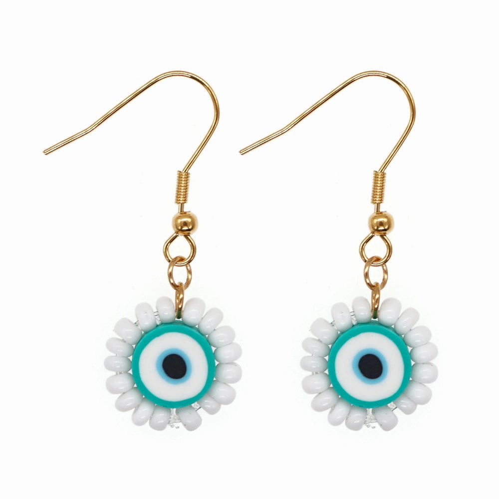 Wholesale Jewelry Ethnic Eyes Rice Beads Earrings