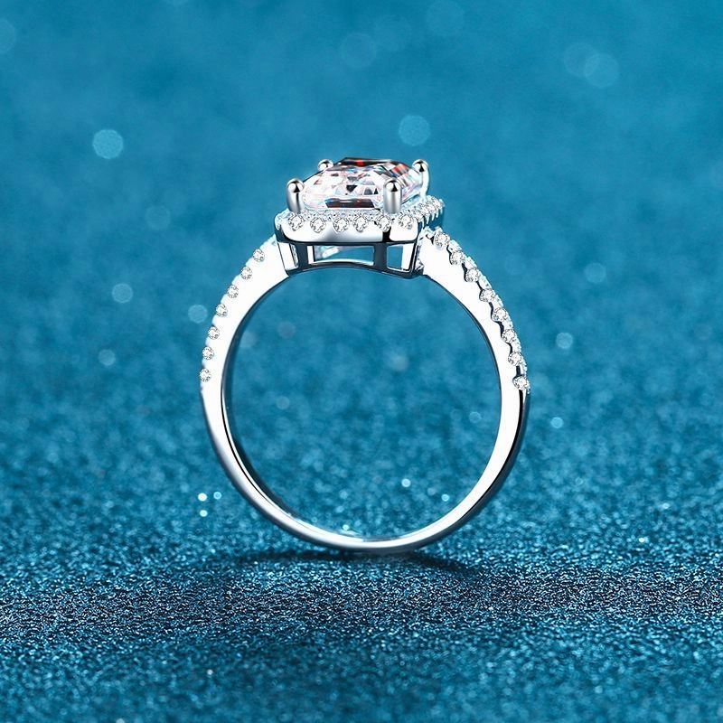 Wholesale Jewelry Four Prong Moissanite Sterling Silver Rings