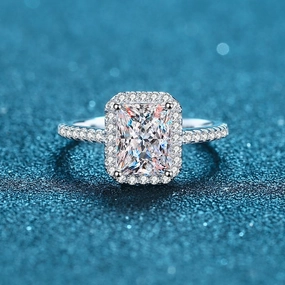Wholesale Jewelry Four Prong Moissanite Sterling Silver Rings