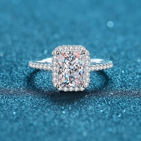 Wholesale Jewelry Four Prong Moissanite Sterling Silver Rings