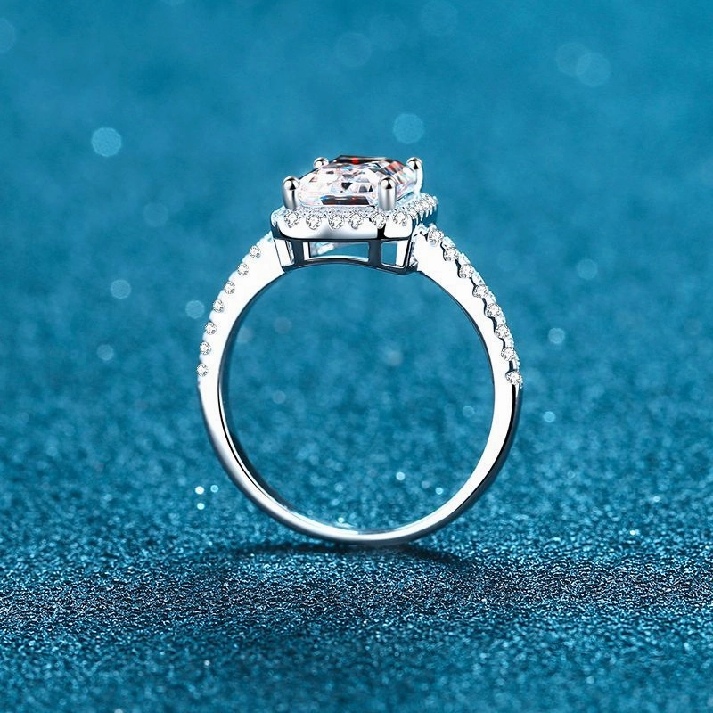Wholesale Jewelry Four Prong Moissanite Sterling Silver Rings