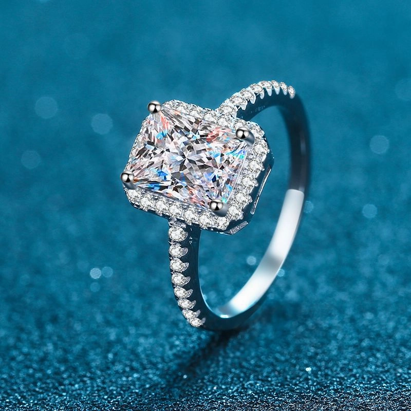 Wholesale Jewelry Four Prong Moissanite Sterling Silver Rings