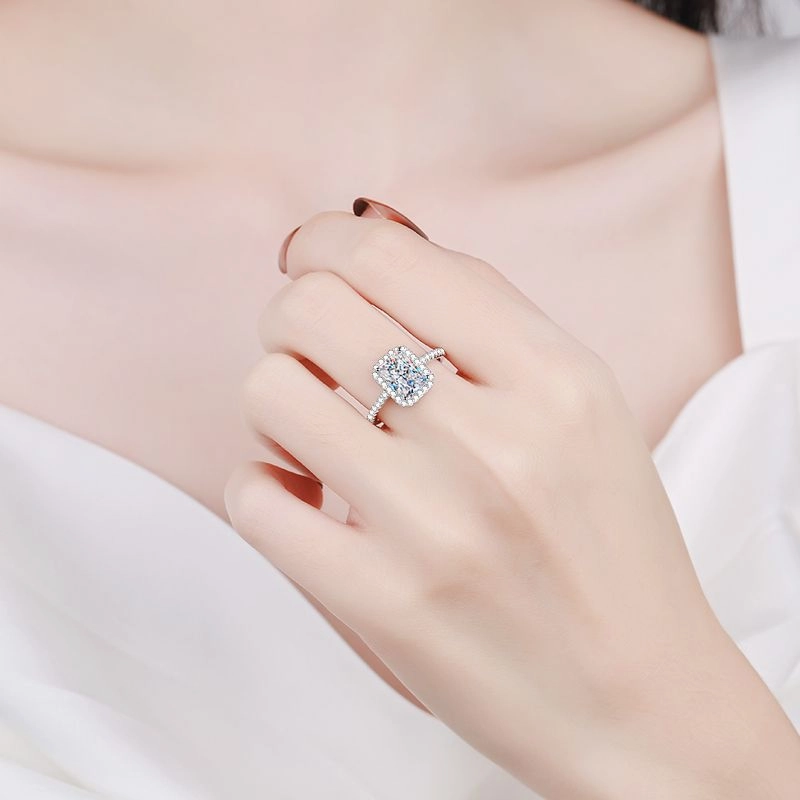 Wholesale Jewelry Four Prong Moissanite Sterling Silver Rings