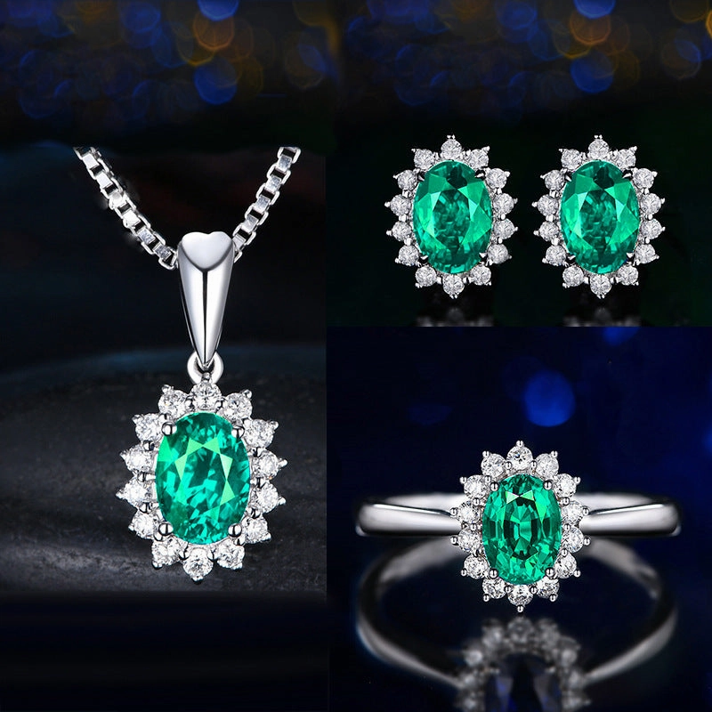 Wholesale Jewelry Full Diamond Sapphire Copper Earrings