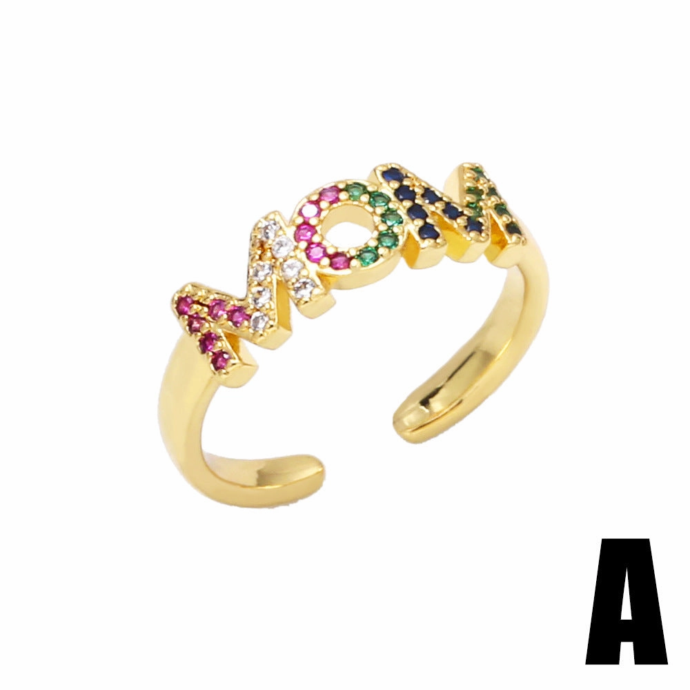 Wholesale Jewelry Gold Plated Mother's Day Copper Rings