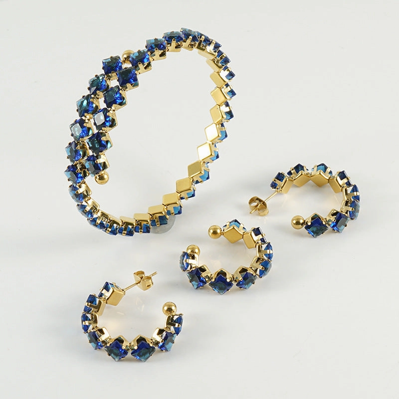 Wholesale Jewelry Gold Plated Stainless Steel Rings Necklace Set