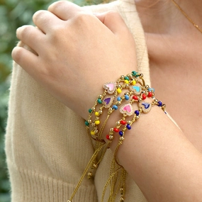 Wholesale Jewelry Heart Glass Beaded Bracelets