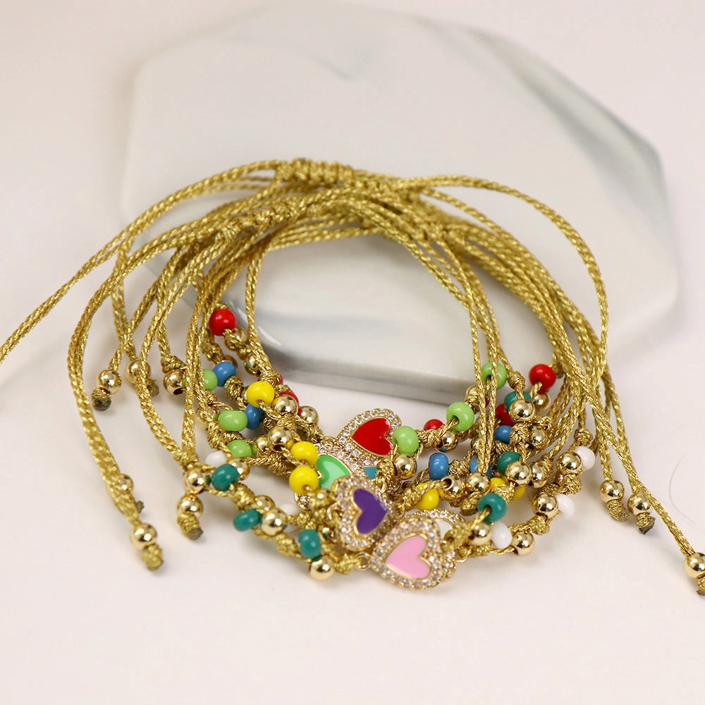 Wholesale Jewelry Heart Glass Beaded Bracelets