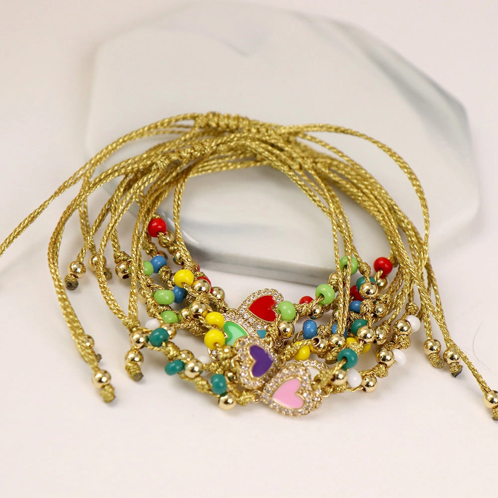 Wholesale Jewelry Heart Glass Beaded Bracelets