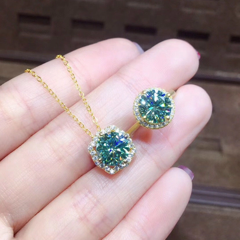 Wholesale Jewelry Hearts and Arrows High Carbon Diamond Copper Earrings