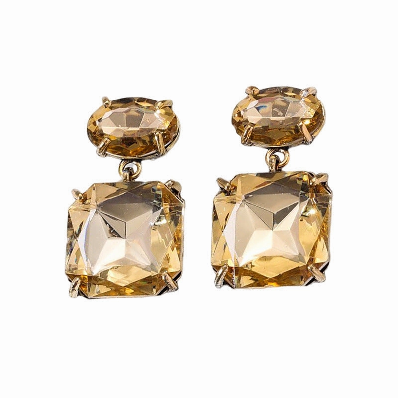 Wholesale Jewelry Inlaid Colored Rhinestone Alloy Earrings