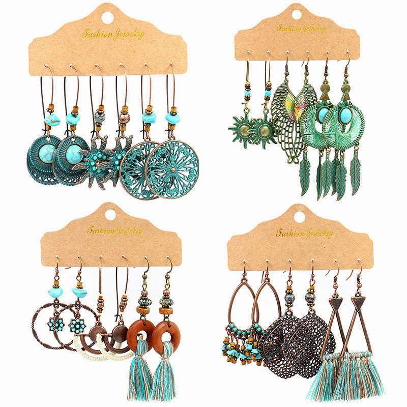 Wholesale Jewelry Irregular Alloy Earrings Set of 3