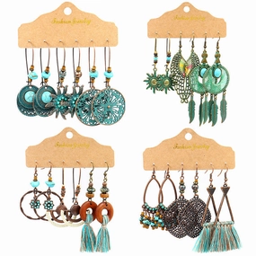 Wholesale Jewelry Irregular Alloy Earrings Set of 3