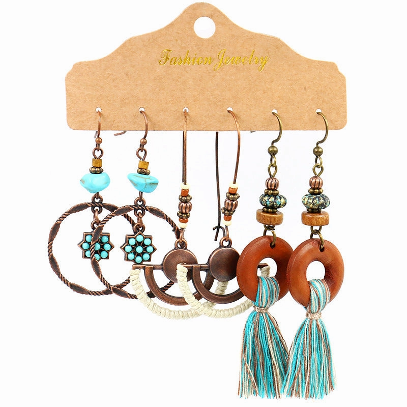 Wholesale Jewelry Irregular Alloy Earrings Set of 3