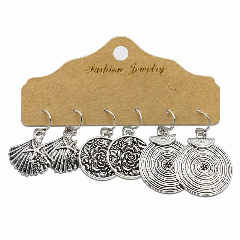 Wholesale Jewelry Irregular Alloy Earrings Set of 3