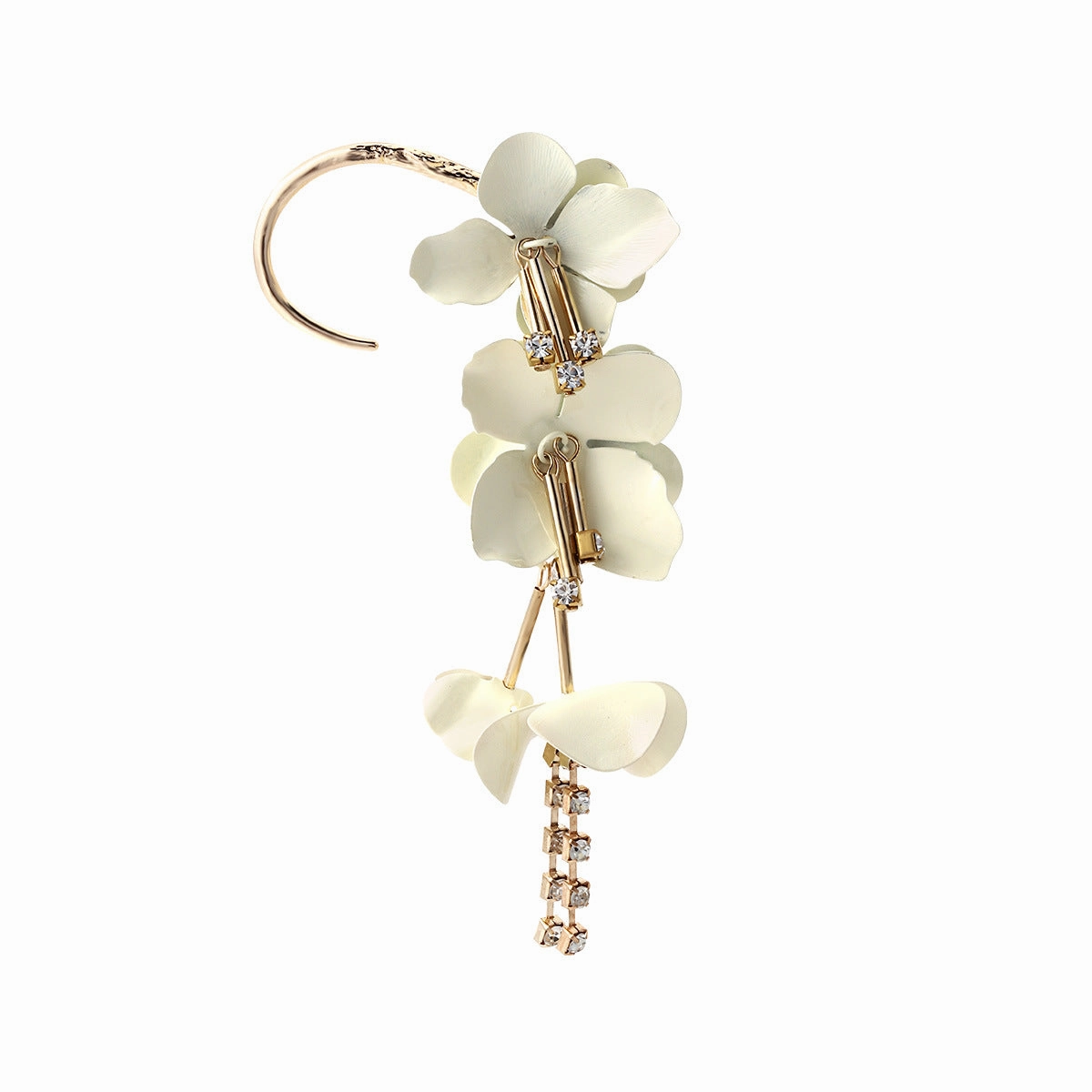 Wholesale Jewelry Long Multilayer Flowers Alloy Earrings