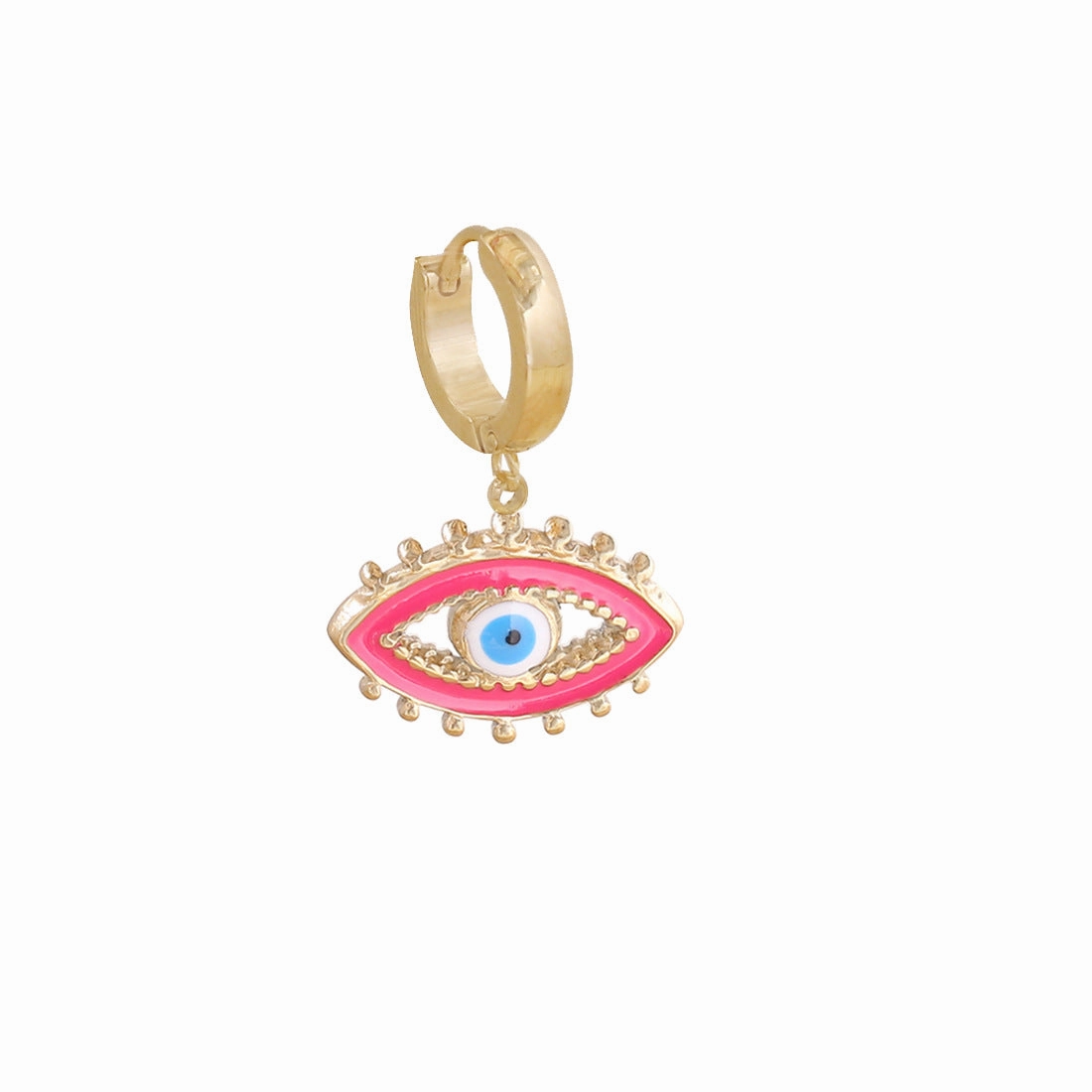 Wholesale Jewelry Oil Drip Devil Eye Stainless Steel Earrings