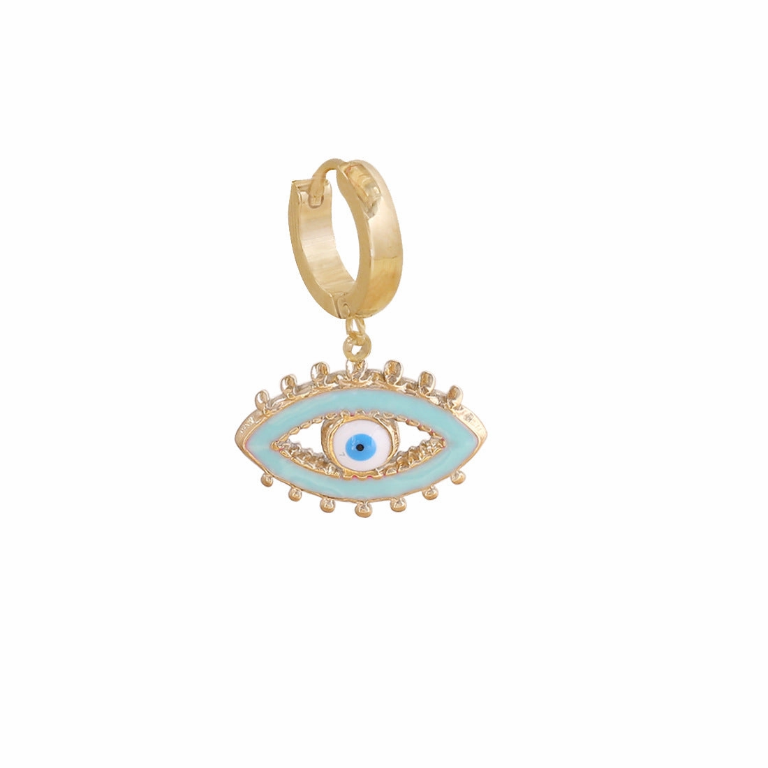 Wholesale Jewelry Oil Drip Devil Eye Stainless Steel Earrings