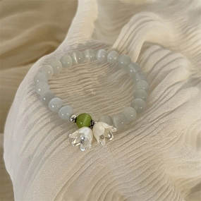 Wholesale Jewelry Pink Lily of the Valley Tulip Artificial Crystal Bracelet