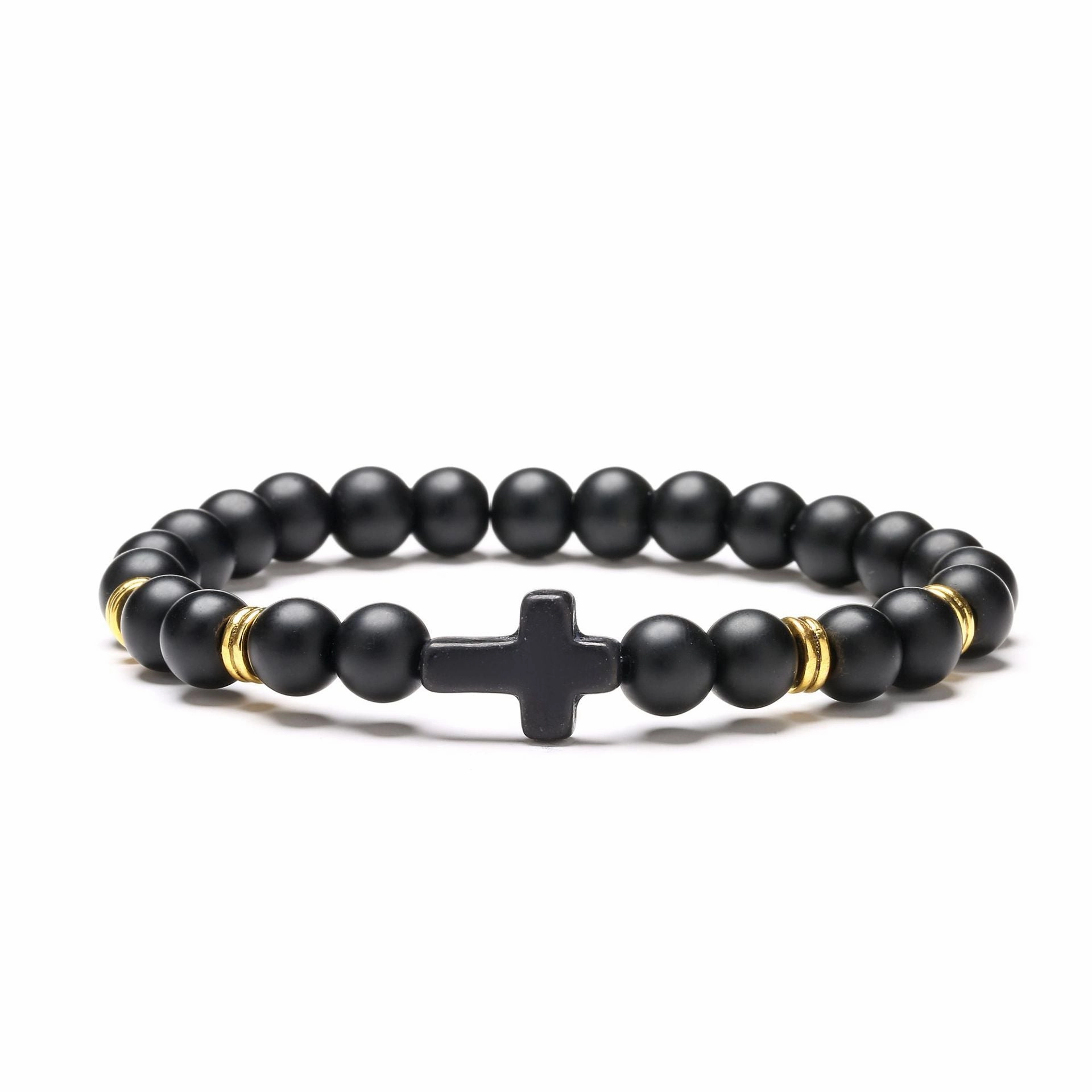 Wholesale Jewelry Red Turquoise Cross Alloy Volcanic Stone Bracelets