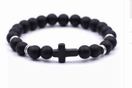 Wholesale Jewelry Red Turquoise Cross Alloy Volcanic Stone Bracelets