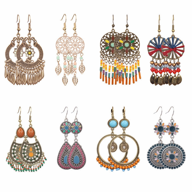 Wholesale Jewelry Retro Palace Wind Alloy Earrings