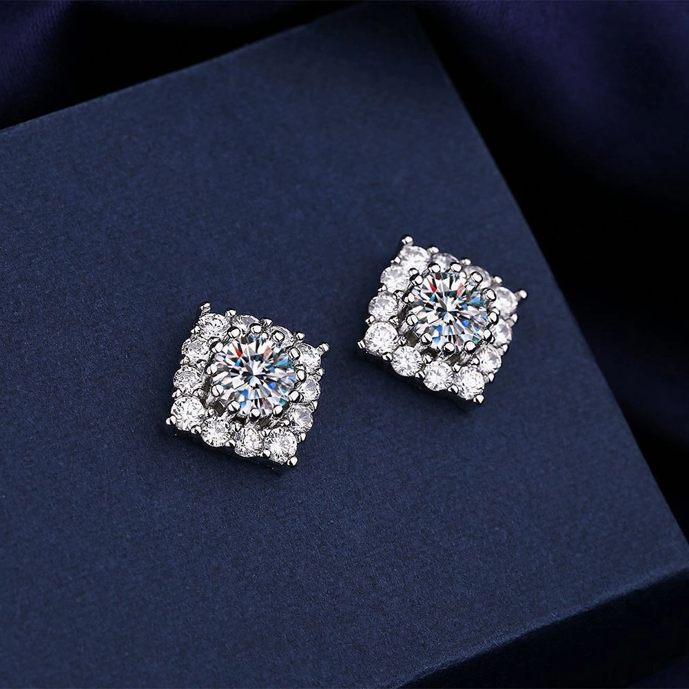 Wholesale Jewelry Shiny Snowflake Copper Earrings