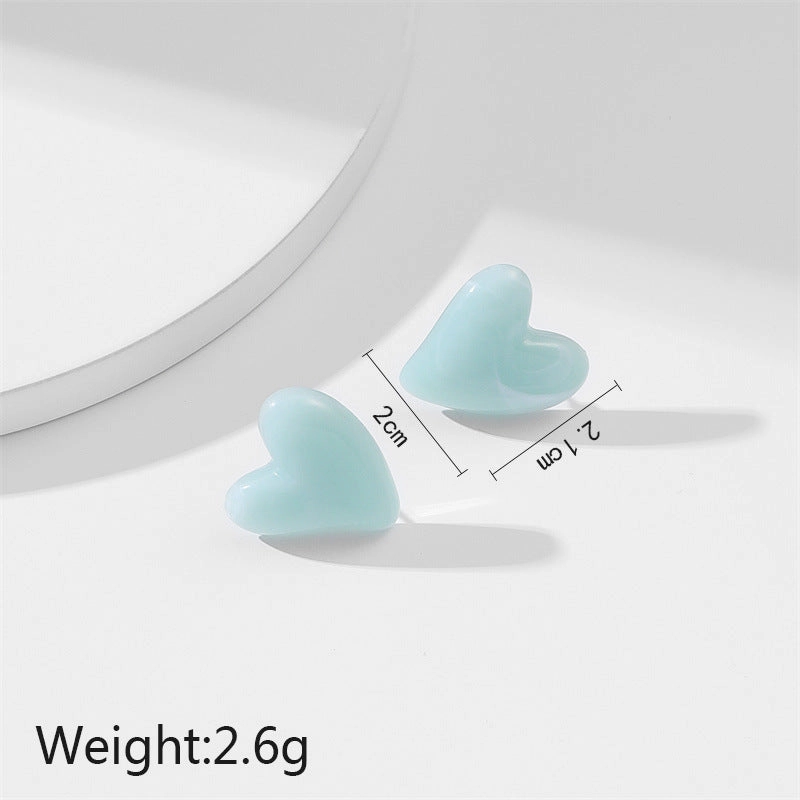 Wholesale Jewelry Solid Color Heart Plastic Earrings
