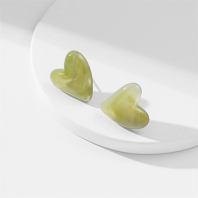 Wholesale Jewelry Solid Color Heart Plastic Earrings