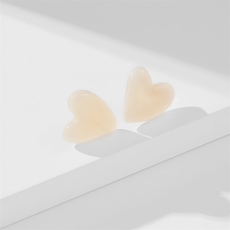 Wholesale Jewelry Solid Color Heart Plastic Earrings