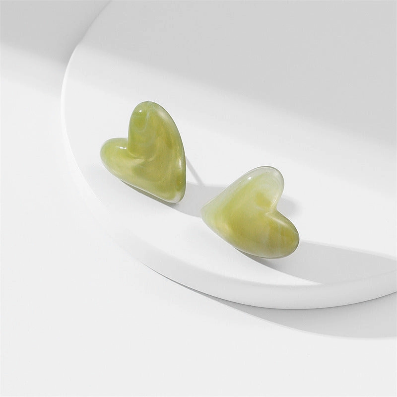 Wholesale Jewelry Solid Color Heart Plastic Earrings