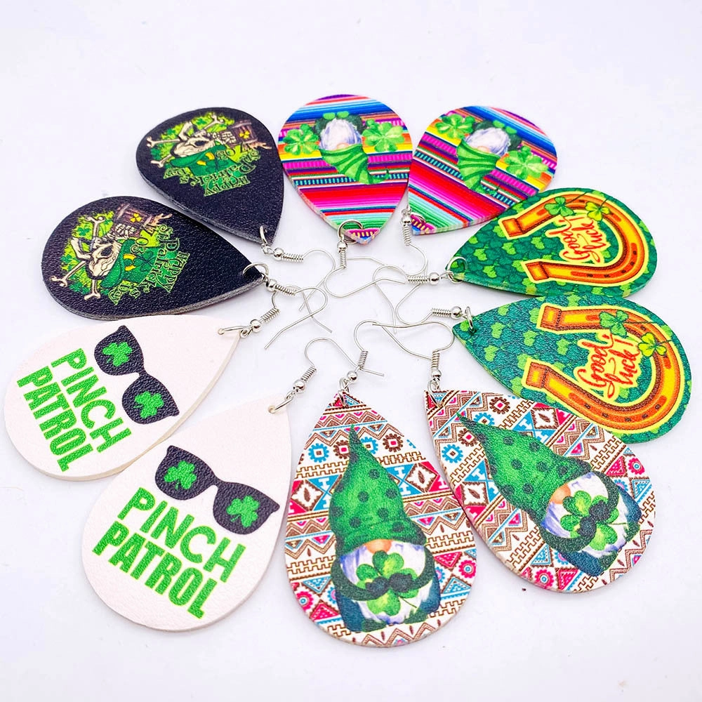 Wholesale Jewelry St. Parker's Day Leatherette Earrings