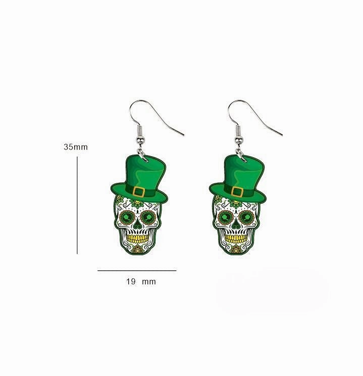 Wholesale Jewelry St. Patrick's Day Green Holiday Acrylic Earrings