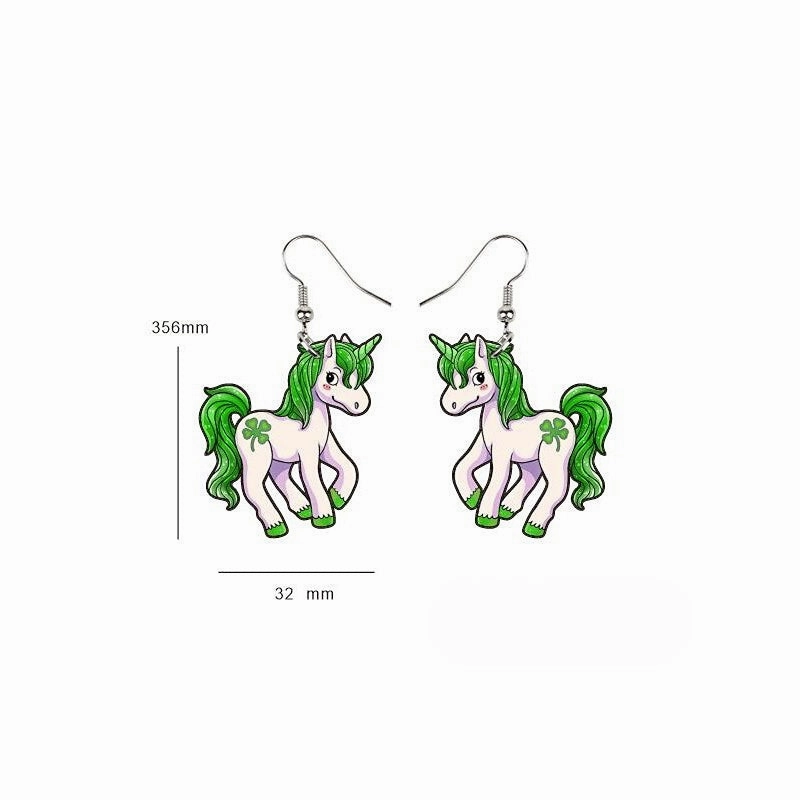Wholesale Jewelry St. Patrick's Day Green Holiday Acrylic Earrings