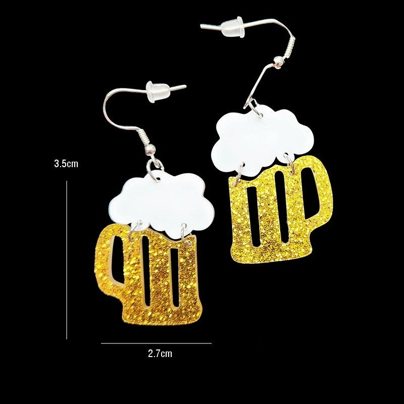 Wholesale Jewelry St. Patrick's Day Lucky Glitter Acrylic Earrings