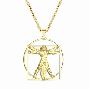 Wholesale Jewelry Stainless Steel Da Vinci Vitruvius Pendant Necklace