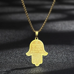 Wholesale Jewelry Stainless Steel Hamsa Hand Man Fatima Pendant Necklace