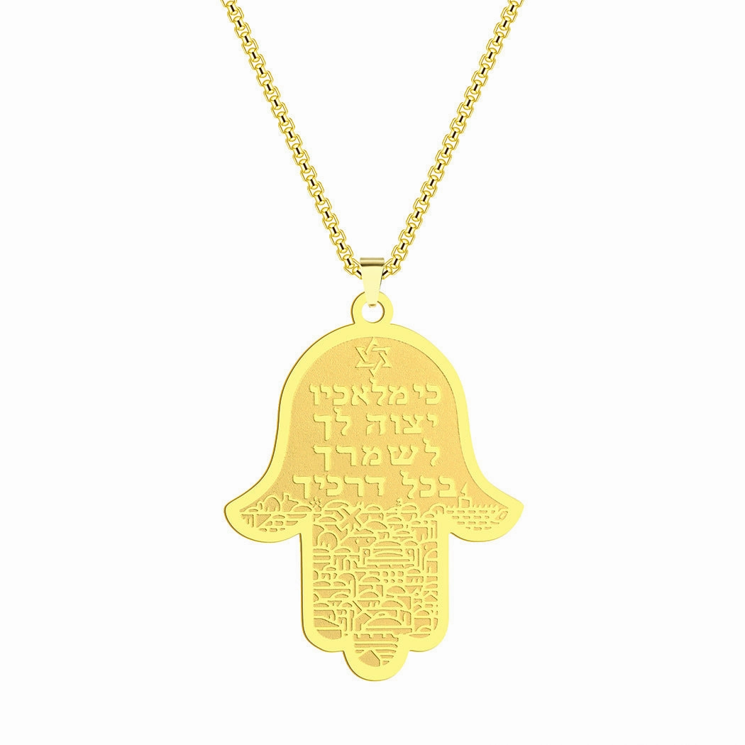 Wholesale Jewelry Stainless Steel Hamsa Hand Man Fatima Pendant Necklace