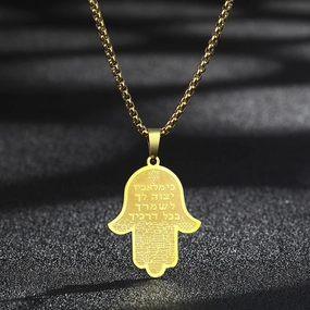 Wholesale Jewelry Stainless Steel Hamsa Hand Man Fatima Pendant Necklace