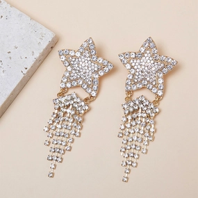 Wholesale Jewelry Star Tassel Metal Earrings