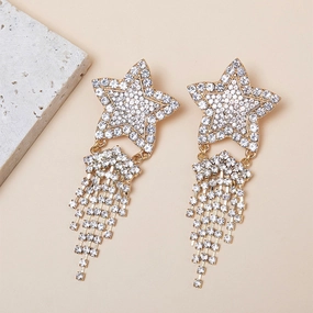 Wholesale Jewelry Star Tassel Metal Earrings