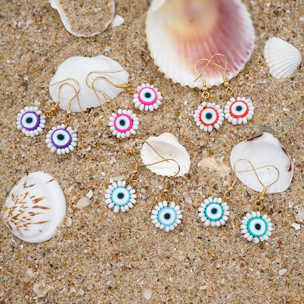Wholesale Jewelry Sunflower Eyes Smoky Pearl Earrings