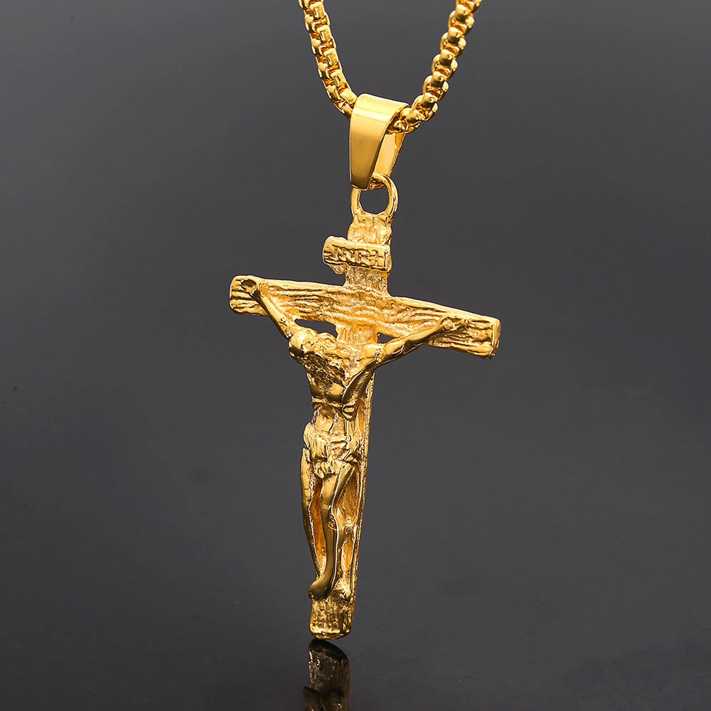 Wholesale Jewelry Titanium Steel Cross Pendant Necklace