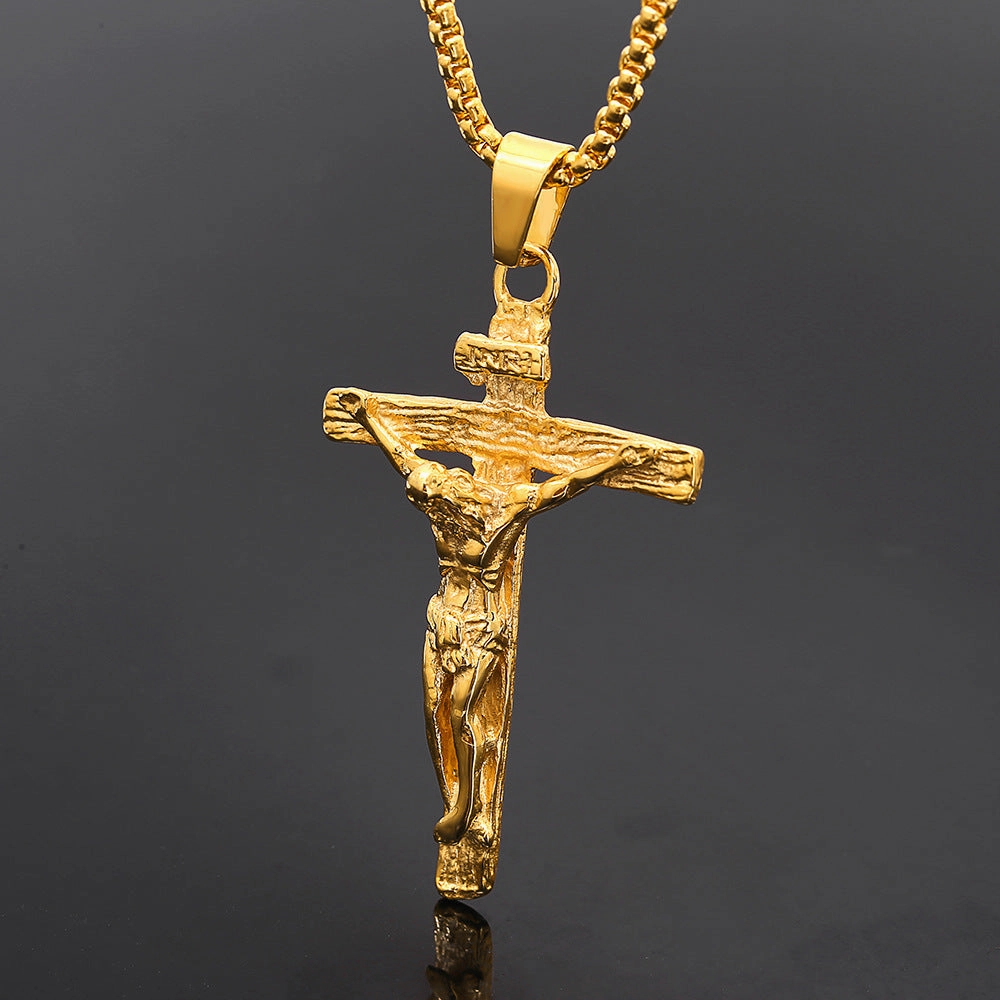 Wholesale Jewelry Titanium Steel Cross Pendant Necklace