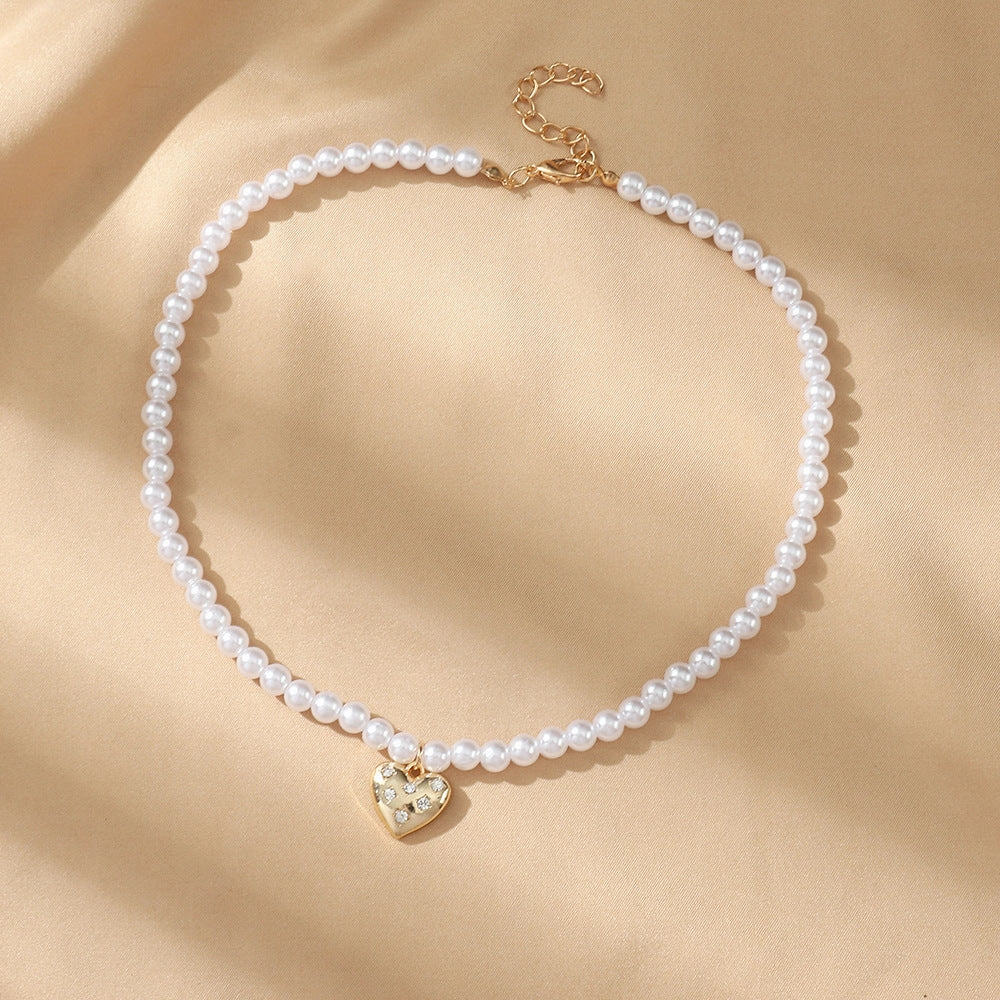 Wholesale Jewelry Valentine's Day Pearl Necklace Alloy